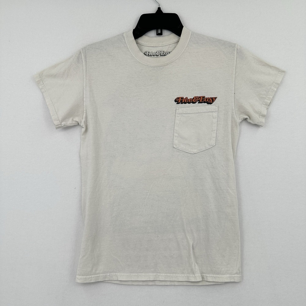 Free And Easy T-Shirt Mens Small White Relax And Enjoy Life Pac Sun Skate Surf
